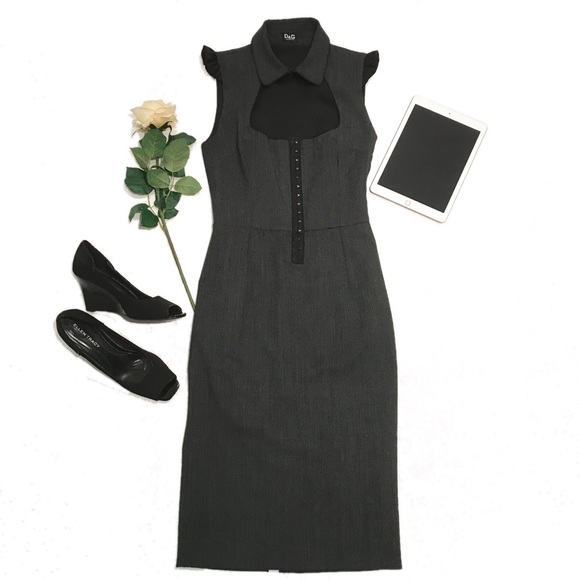 Dolce & Gabbana Dresses & Skirts - Dolce & Gabbana D&G Heather Gray Pencil Dr…